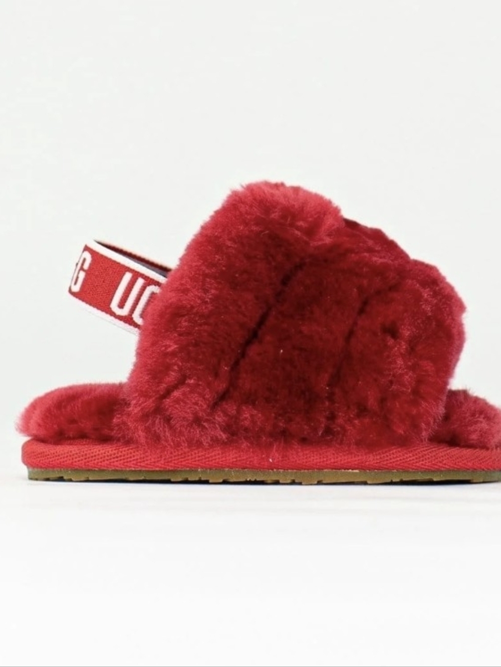 UGGS For Babies  Fluffy yeah Slides RED